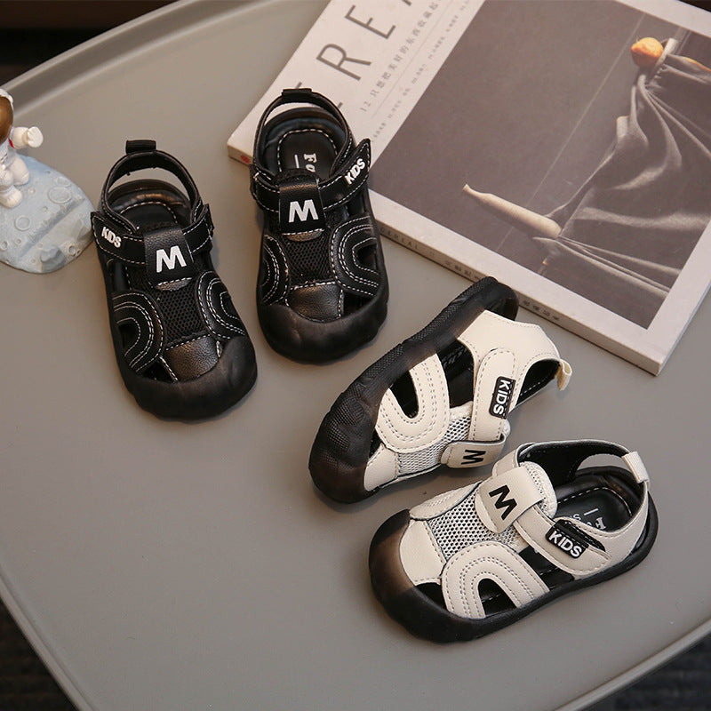 Summer baby boy sandals toe kick anti kick beach shoes 1-2-3 years old boys shoes non slip soft sole toddler shoes