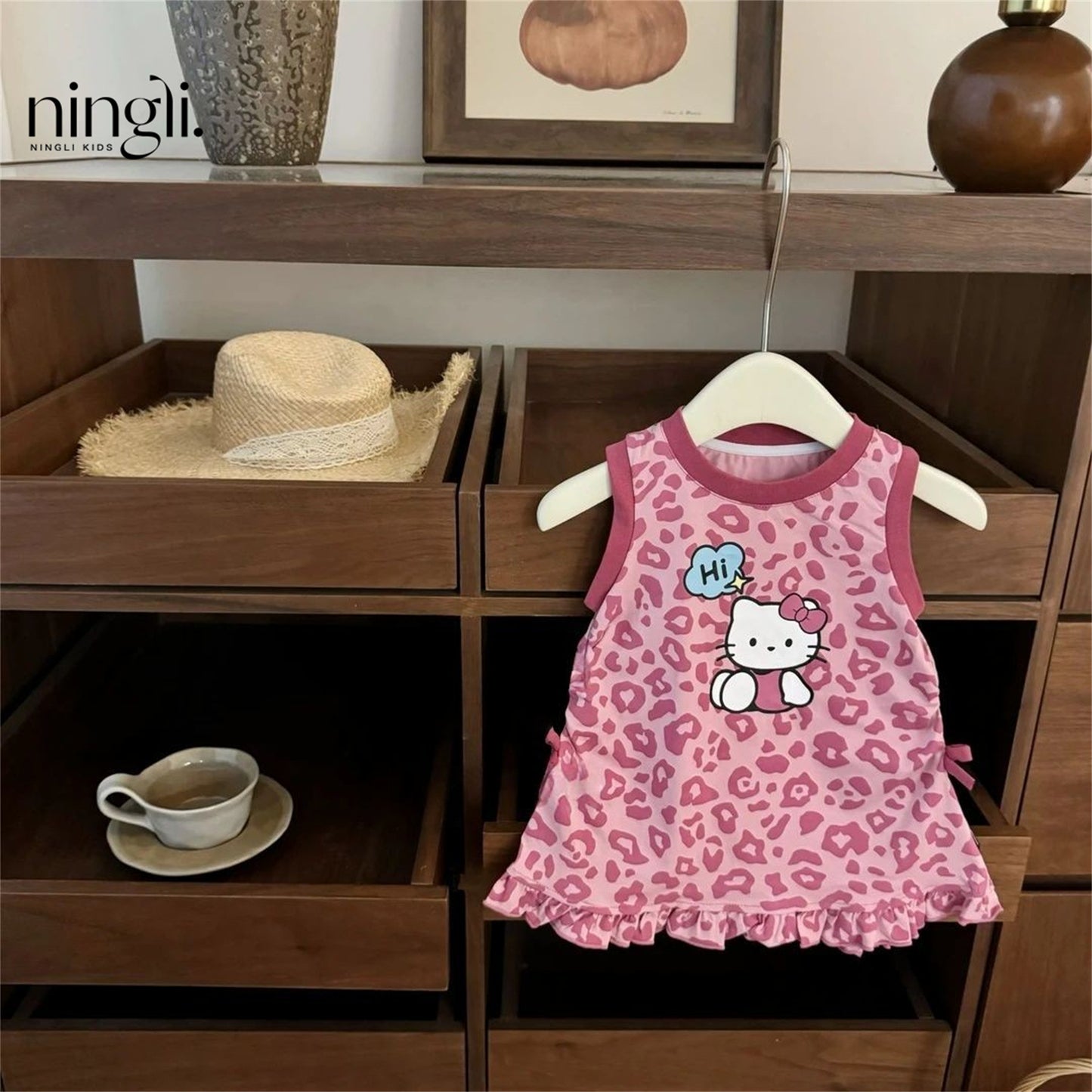 Ningli girl Lolita princess dress foreign style 2025 new summer girl baby rabbit police dress trend