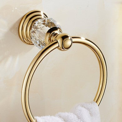 Unique Crystal Towel Ring Bathroom Wall Mounted Towel Ring Towel Rack Polished Chrome Gold Black Dropshipping