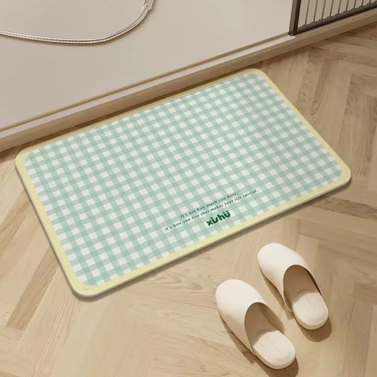Soft diatom mud absorbent mat, bathroom door floor mat, cream style bathroom floor mat, sink bathroom anti-slip mat