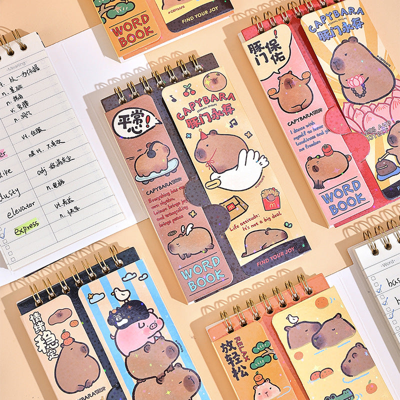 Capibala's high-value English word book can cover the memory book, pocket pocket, small coil notepad