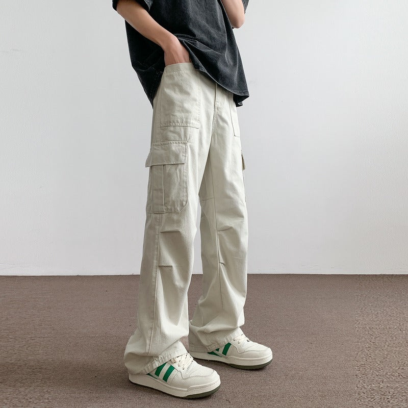 Spring and summer new American paratrooper pants paratrooper cargo pants men's youth ruffian straight pants American functional pants tide