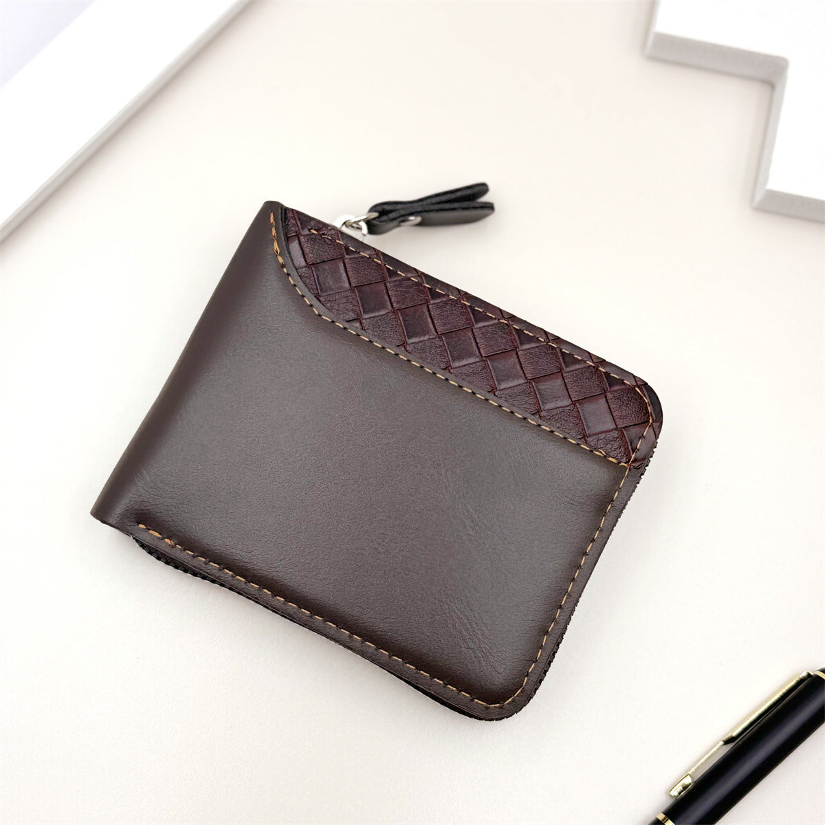 Cross-border European and American explosive products men's ins style zipper wallets short youth trendy bags spot manufacturers