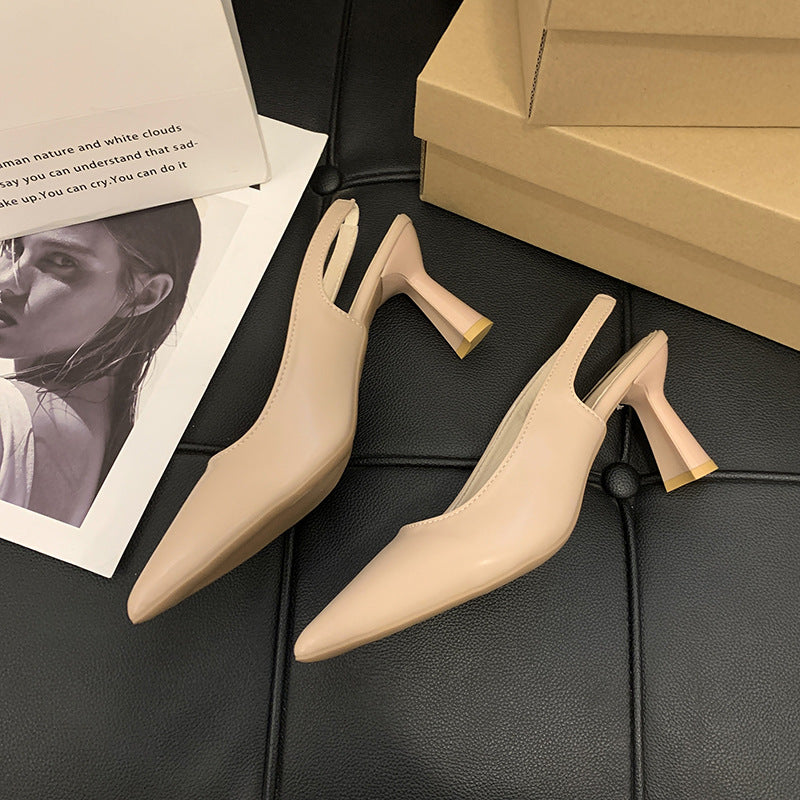 High heels, high heel sandals, women's high-end sense 2024 new summer wear, empty stiletto toe, no tired, women's shoes