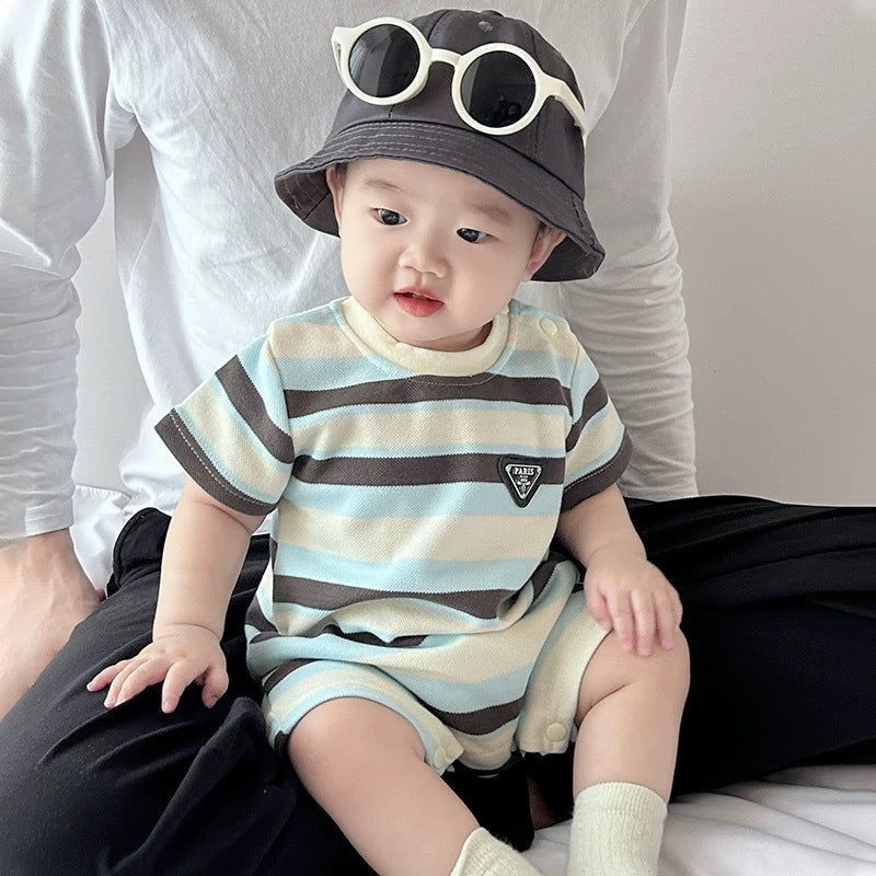Boys' onesies, summer baby clothes, summer clothes, super cute foreign newborns, newborn babies and toddlers, summer short-sleeved outings