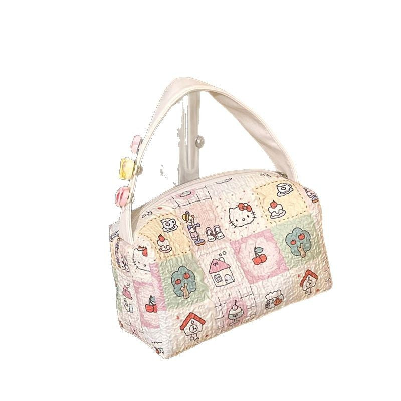 2025 New Cartoon Cat Convenient Makeup Toiletry Bag Travel Storage Bag Large Capacity Three-dimensional Handbag