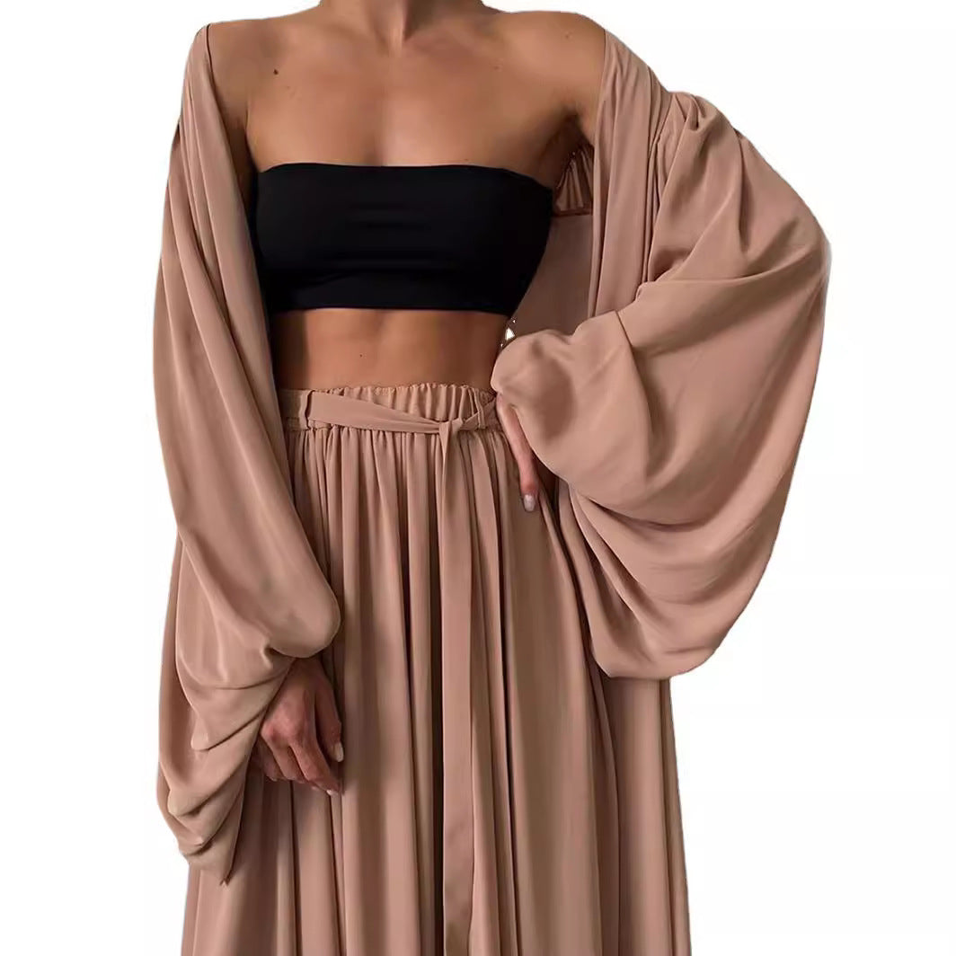 Cross-border Amazon fashion new European and American women's spring and summer sexy jacket 3-piece set