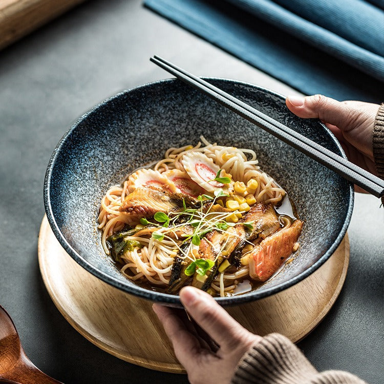Underglaze color Japanese ramen bowl restaurant home spicy hot ceramic bowl soup bowl hat bowl wonton noodle bowl instant noodle bowl