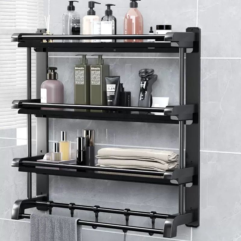 Toilet, toilet, bathroom, stainless steel, multi-layer towel rack, bath towel holder, shelf, washroom, wall-mounted shelf
