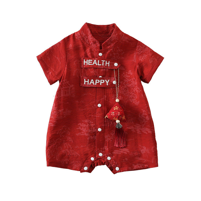 Baby summer clothes, baby antique onesies, babies and toddlers, one year old, full moon, going out to climb and crawling, new summer styles