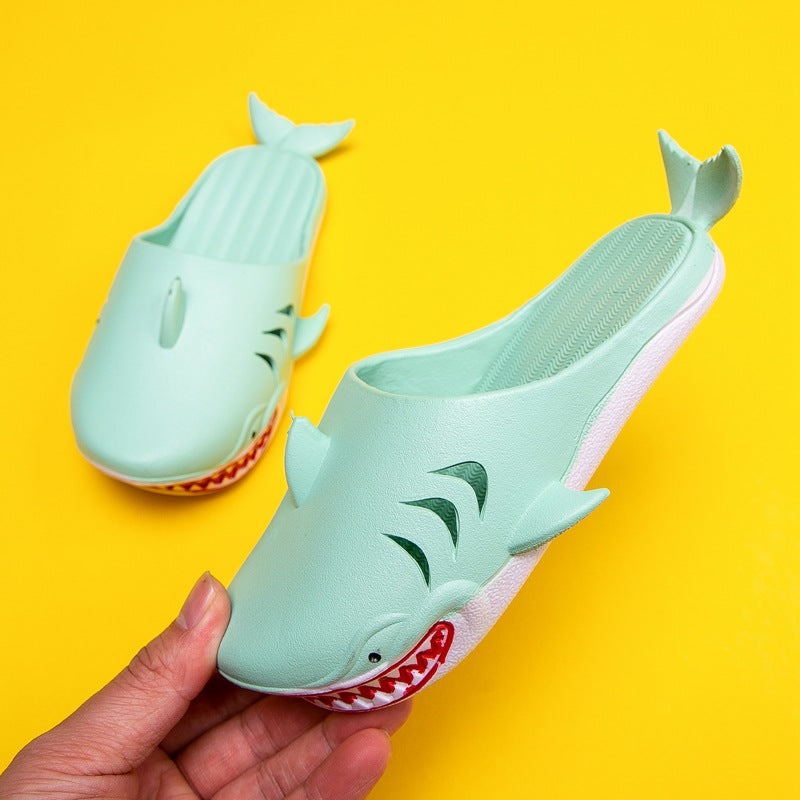 Creative funny children's shark Baotou slippers cute indoor and outdoor non-slip cartoon slippers boys and girls hole shoes