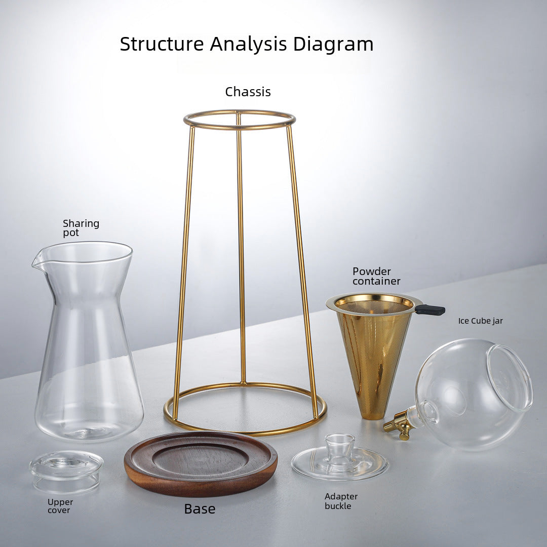 Factory Wholesale Glass Cold Brew Coffee Maker Glass Coffee Maker Set Ice Drop Coffee Maker Hand Brew Coffee Maker