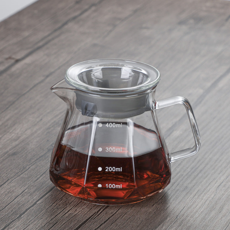 Glass Coffee Filter Sharing Pot Hand Pour Coffee Maker Set Drip Glass Filter Brewing Utensile