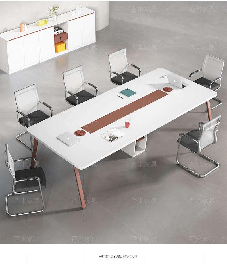 Office desk, 6 people, 4 people, conference table, simple and modern training negotiation table, meeting room, small long table combination,Meeting table
