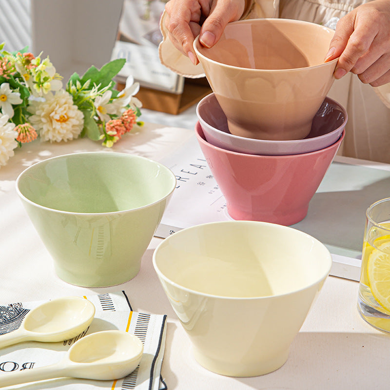 Milk fufu hat ceramic bowl household underglaze color yogurt bowl dessert bowl high value meal bowl breakfast oatmeal bowl