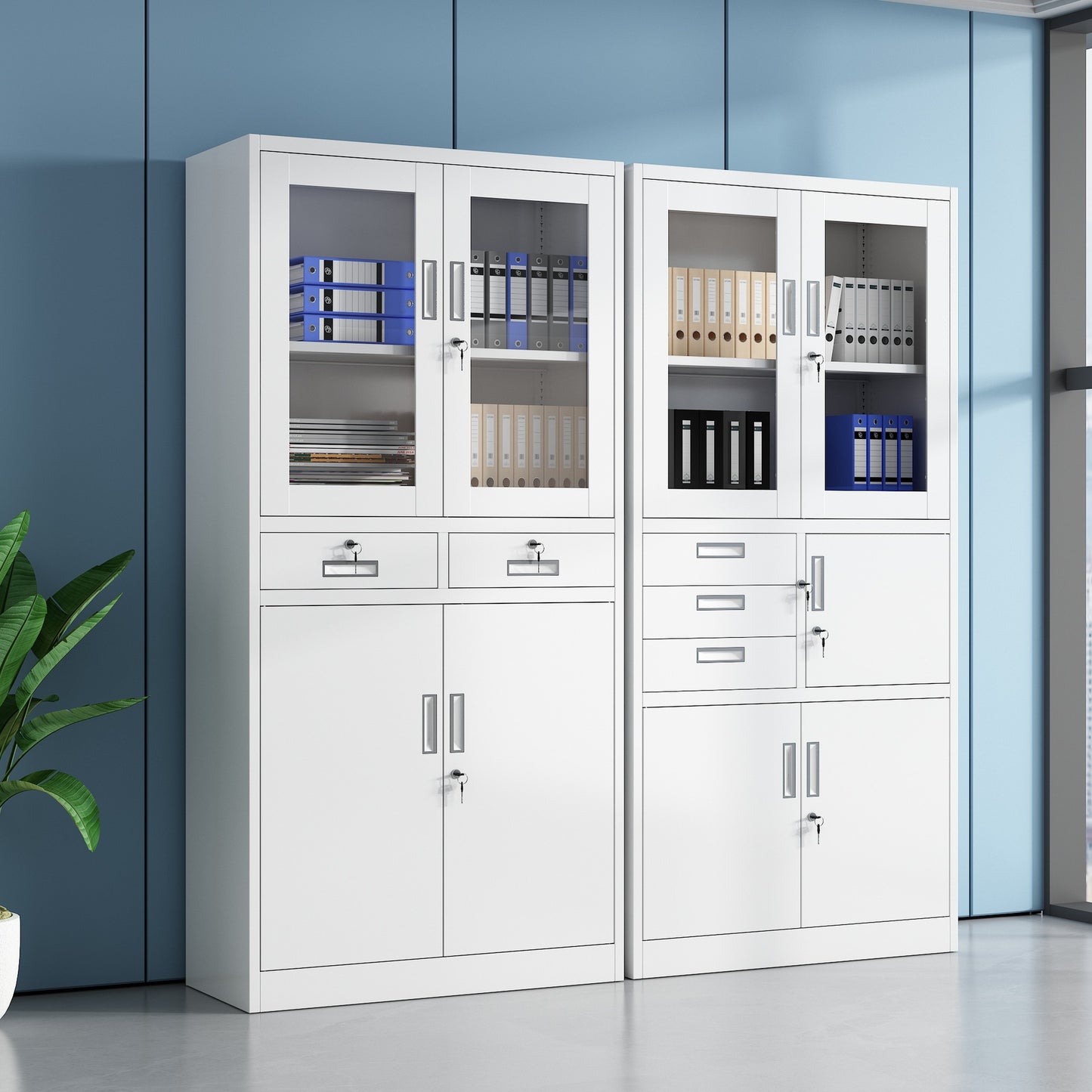 Voucher cabinet, filing cabinet, data accounting, finance, steel storage, general glass, contract, special iron office filing cabinet