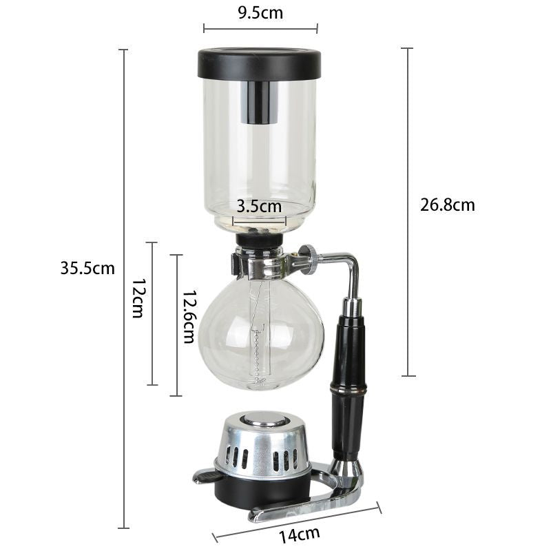 Home Siphon Coffee Maker Manual Brewing Coffee Utensils Set Gift Box Glass Upper and Lower Pot Accessories Coffee Machine
