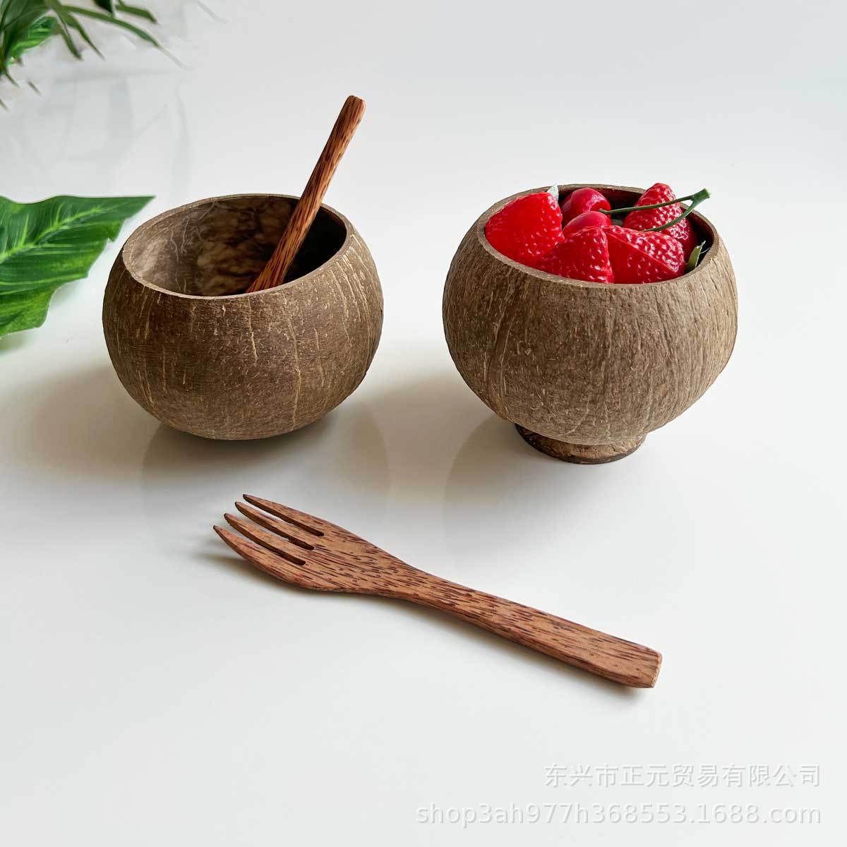 Yogurt Coconut Bowl Natural Coconut Shell Cutlery Shell Wooden Bowl Fruit Salad Dessert Bowl Fillable Food Bowl