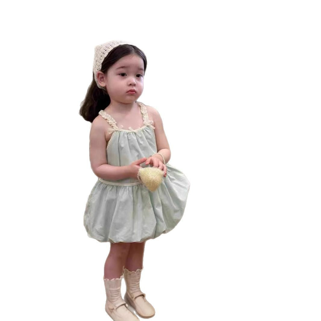 Girls Dress Summer 2025 New Little Girl Foreign Flower Bud Dress Summer Dress Baby Cotton Vest Skirt