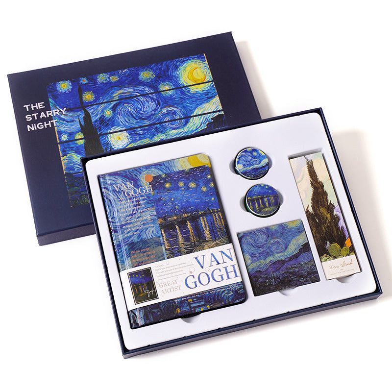 European and American style oil painting handbook set Creative Van Gogh Monet gave students a gift art handbook gift box