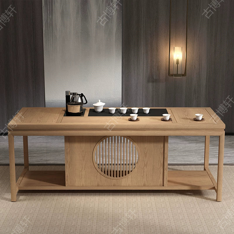 Wooden tea table and chair combination
