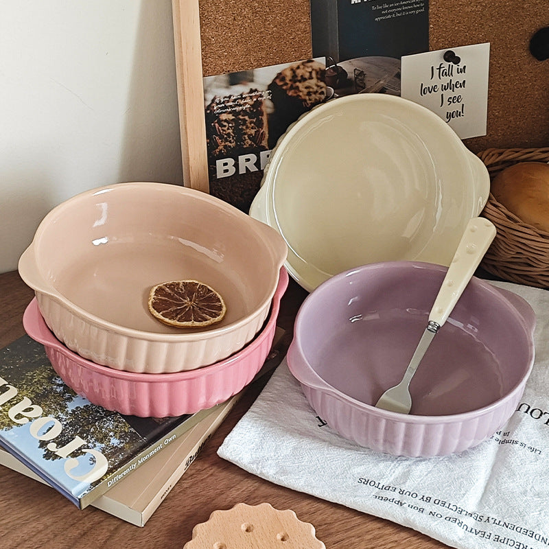 Creamy ins, ceramic amphora, air fryer, baking bowl, microwave oven special bowl, salad bowl, steamed egg bowl
