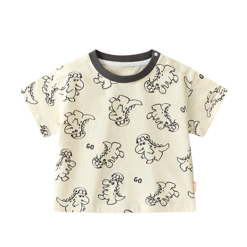 Kaka panda baby clothes boys short sleeve t-shirt summer clothes girls baby kids casual half sleeve top summer