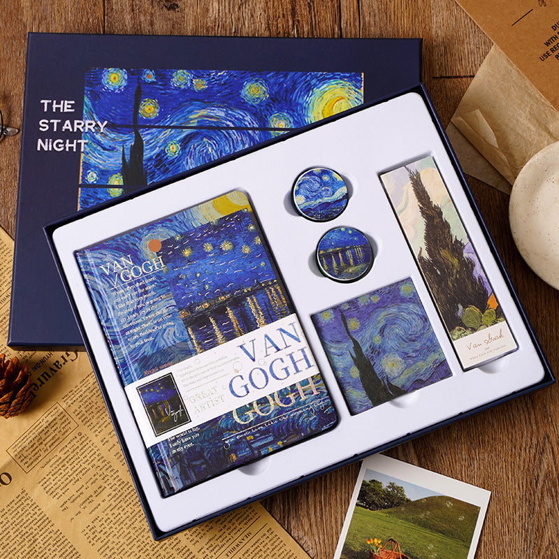 European and American style oil painting handbook set Creative Van Gogh Monet gave students a gift art handbook gift box