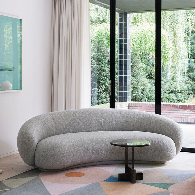Lamb wool curved sofa