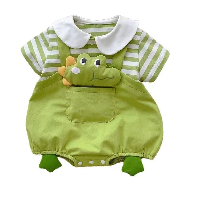 boy baby summer short sleeve bag fart clothes boy and girl baby triangle crawl clothes summer clothes newborn fashion cartoon ha clothes