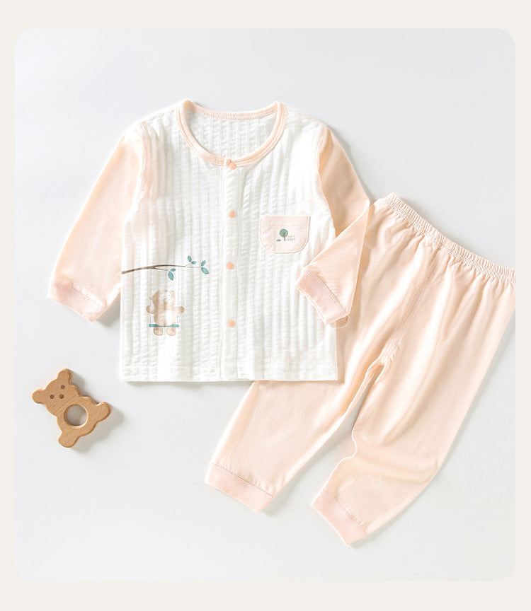 Baby underwear set, cotton summer baby split pajamas, children's loungewear, light and breathable, baby clothes
