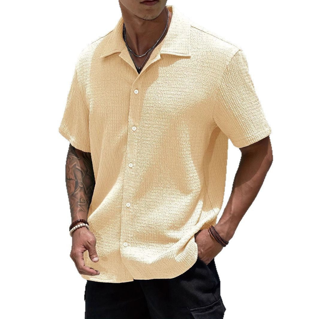 Exclusive for temu shein amazon cross-border foreign trade men's shirt 2024 summer new men's solid color short