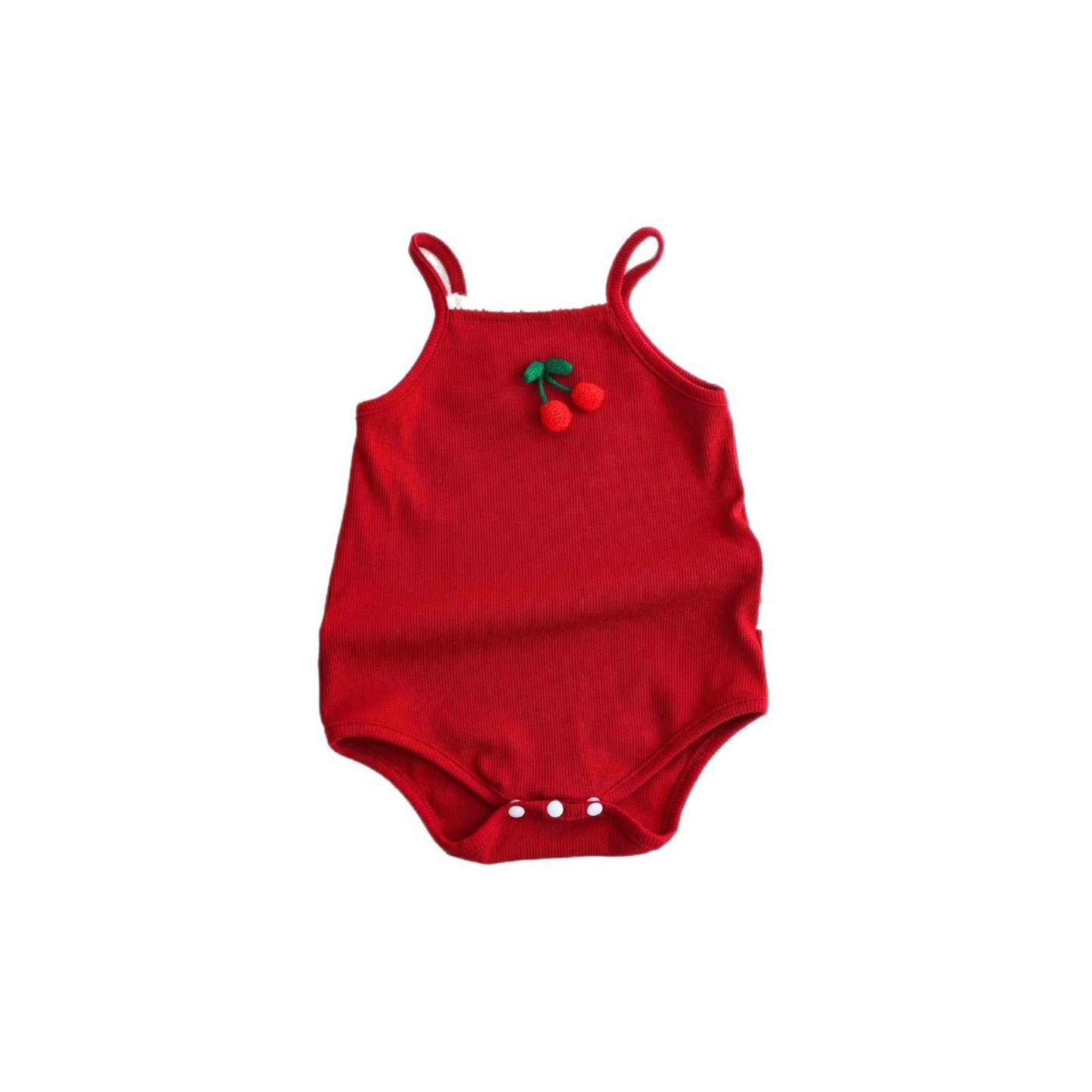 Baby clothes summer thin bag fart clothes newborn baby girl cherry full moon 100 days suspender clothes one-piece