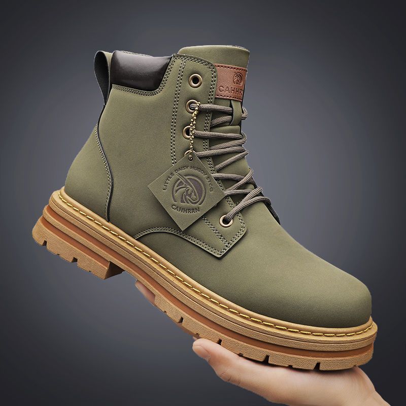 European Station Martin Boots Men's 2024 Autumn New British Style Yellow Boots Soft Leather Soft Sole Retro Boots Cargo Boots