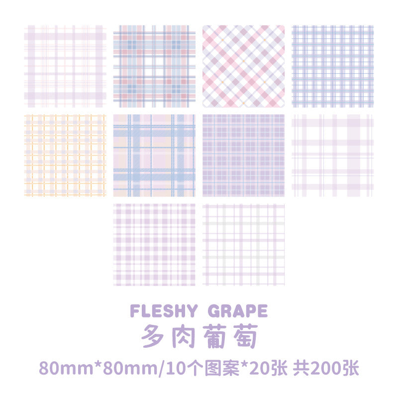 Paper Traces Sticky Notes Plaid Element Series Creative Plaid Ins Wind Message Memo Note Paper 10 models