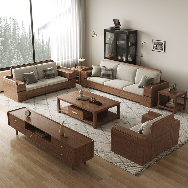 Simple solid wood sofa