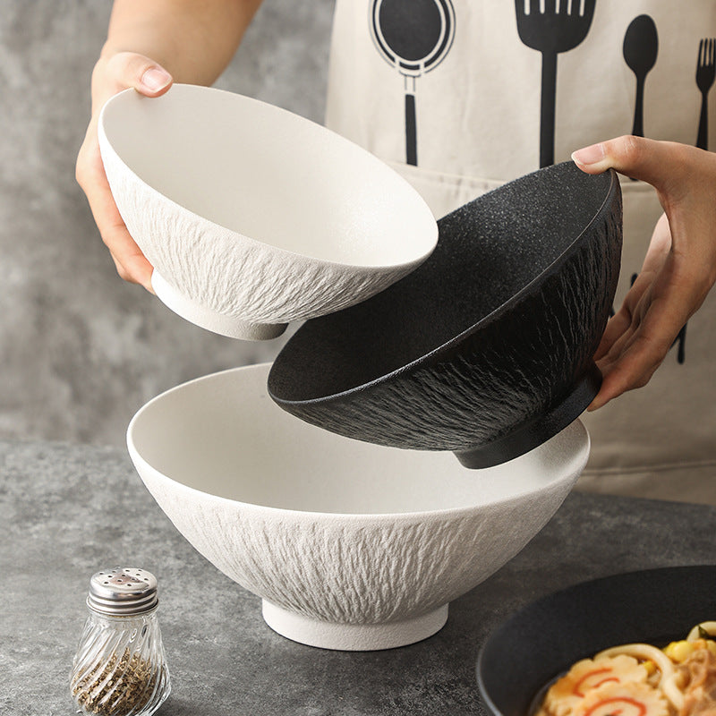 Stone grain new noodle bowl household high-quality noodle restaurant commercial large bowl ceramic Japanese style large hat noodle bowl ramen bowl