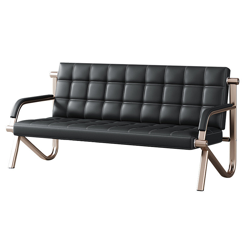Office sofa reception simple modern iron business office three-person sofa middle coffee table table combination