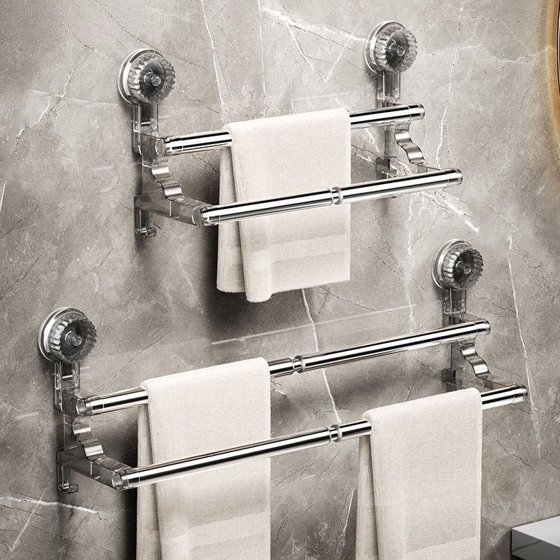 Rotating suction cups, telescopic double rod for drying, non-perforating bathroom, double rod shelf, bathroom bath towel rack, towel rack, towel rack, hanging rod