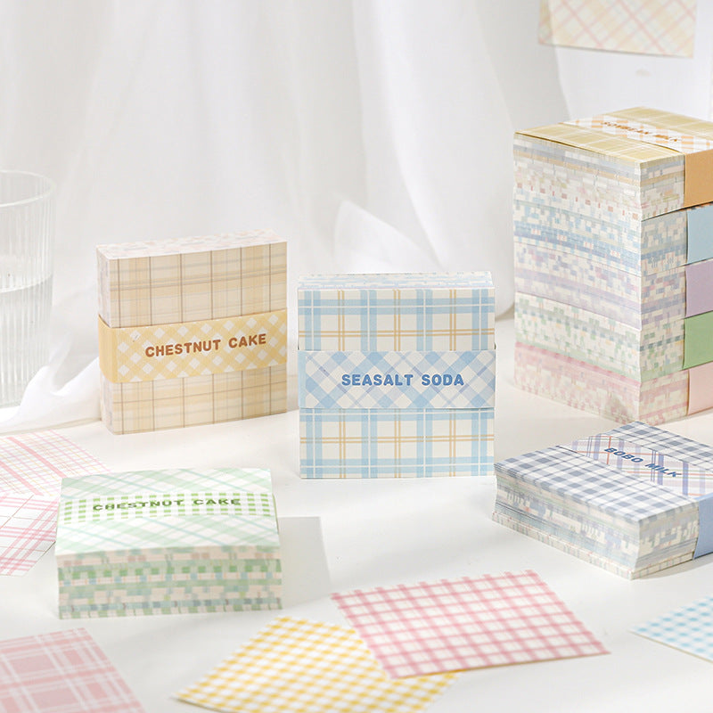 Paper Traces Sticky Notes Plaid Element Series Creative Plaid Ins Wind Message Memo Note Paper 10 models