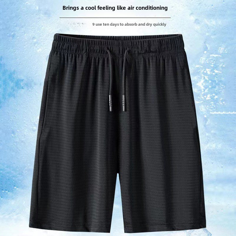 Manufacturers wholesale summer casual sports five-point pants men's ice wire mesh thin camouflage pants loose large size casual running