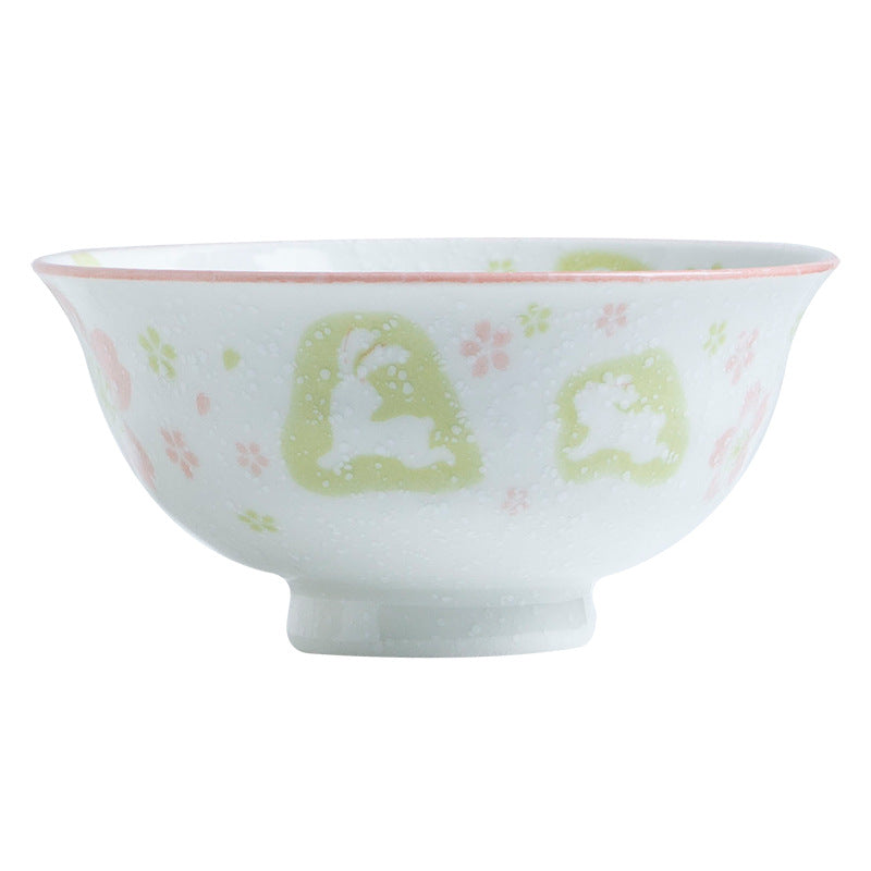 Home Personality Cute Cartoon Rice Bowl Ceramic Tableware Japanese Style Set Noodle Bowl Dish Plate Plate Deep Dish