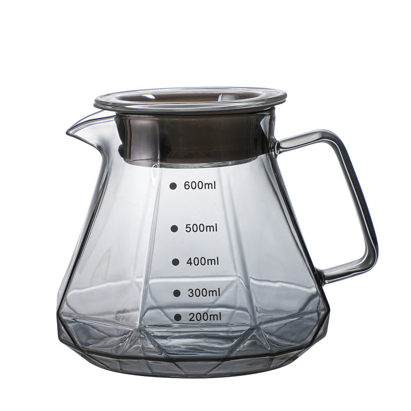Pour-over glass coffee sharing kettle, cloud pot, coffee filter cup, cold brew cup, American drip pot, coffee pot set