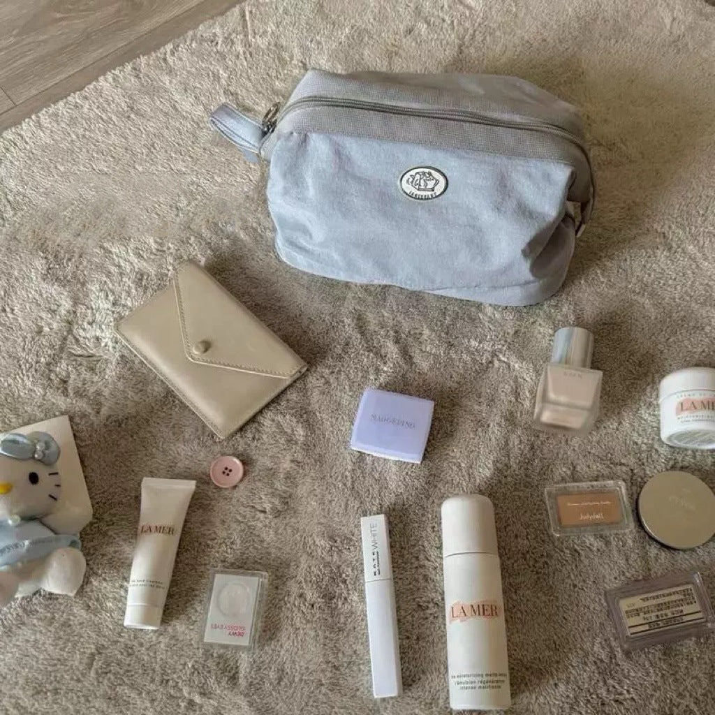 Homemade "Little Milk Candy" cosmetic bag waterproof travel toiletry bag Large capacity carry-on bag inner bag storage bag
