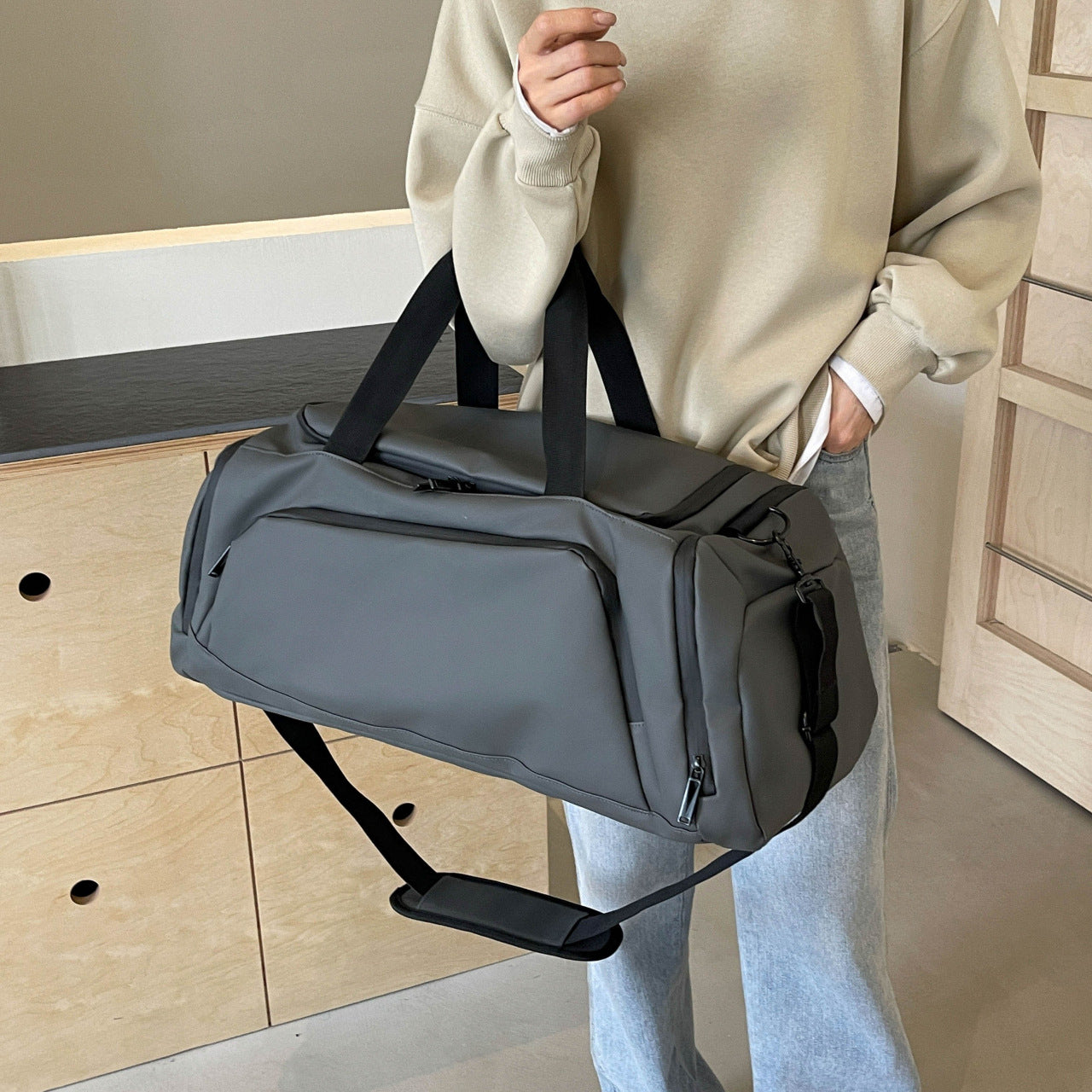 Travel bag, women's large-capacity trolley suitcase, gym bag, men's high-class multi-sport training bag, can be shouldered