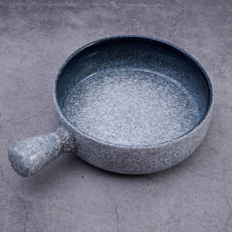 Cross-border direct supply Japanese ceramic baked rice bowl ramen baking bowl with handle baking bowl home restaurant fruit salad bowl