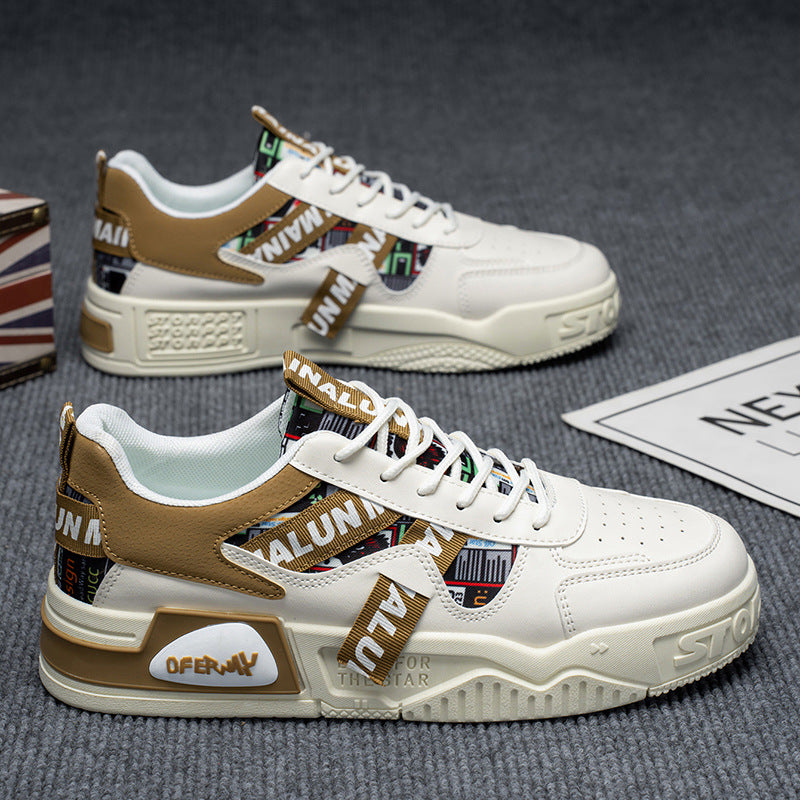 Foreign trade plus size men's shoes summer 2025 new trend athleisure versatile board shoes breathable heightened small white shoes