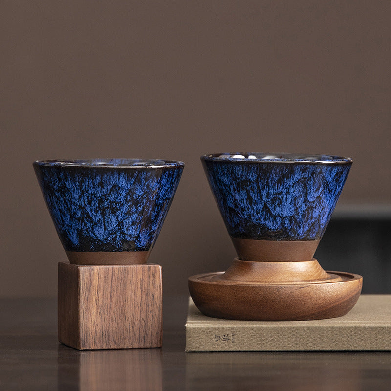 Kiln Coffee Cup Set Retro Stoneware Creative Niche Design Sense Ceramic Latte Art Cup High Appearance