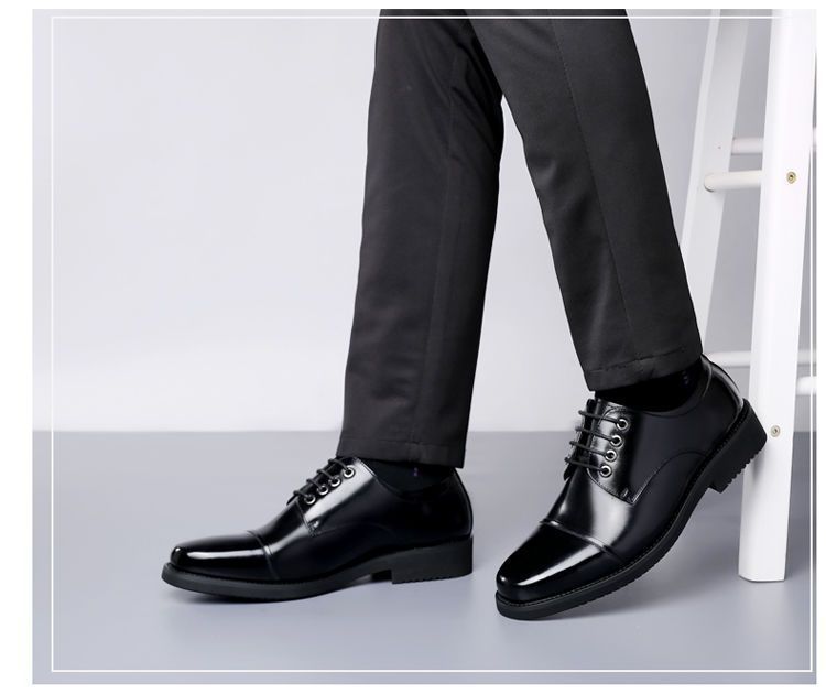Men's shoes, new business casual leather shoes, three-joint security standard work shoes, black four-season leather shoes, soft soled single shoes
