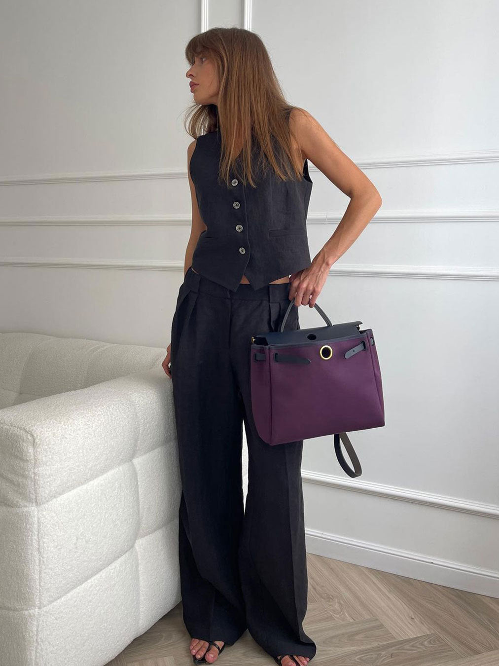 Cross-border vest casual pants two-piece set European and American spring and summer 2025 new women's fashion sleeveless vest low-waisted pants set